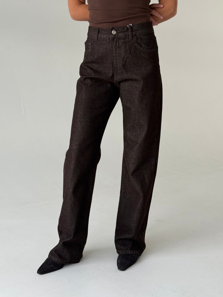 Taisnas džinsa bikses ar augstu jostasvietu #04