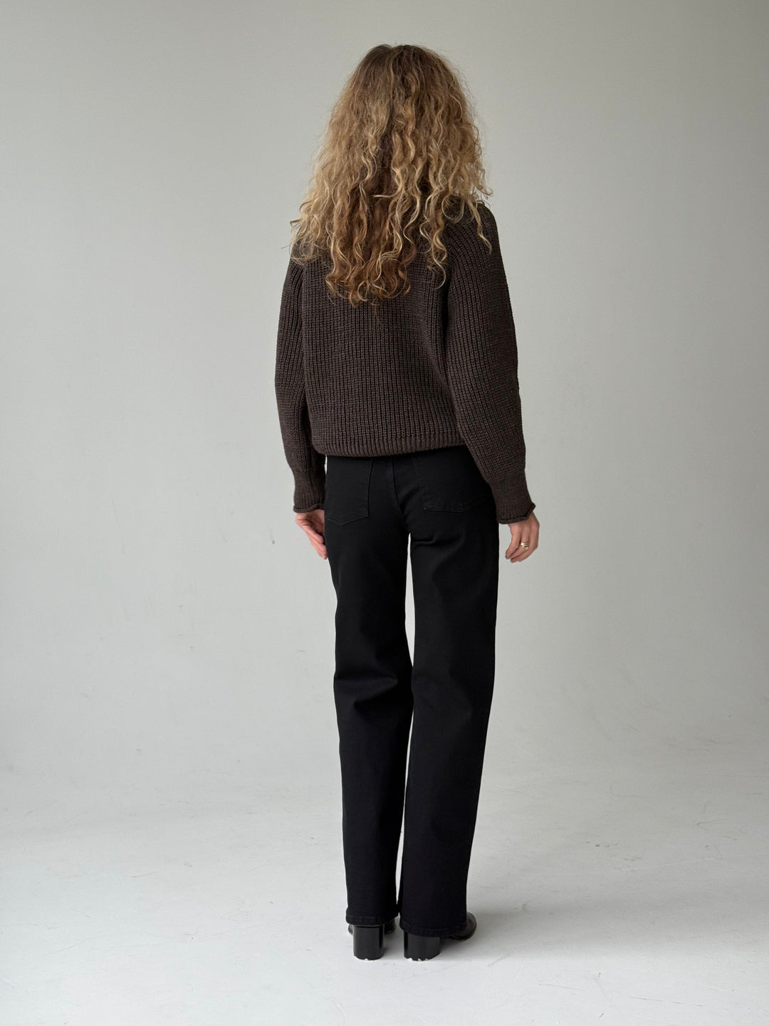 Taisnas džinsa bikses ar augstu jostasvietu #05