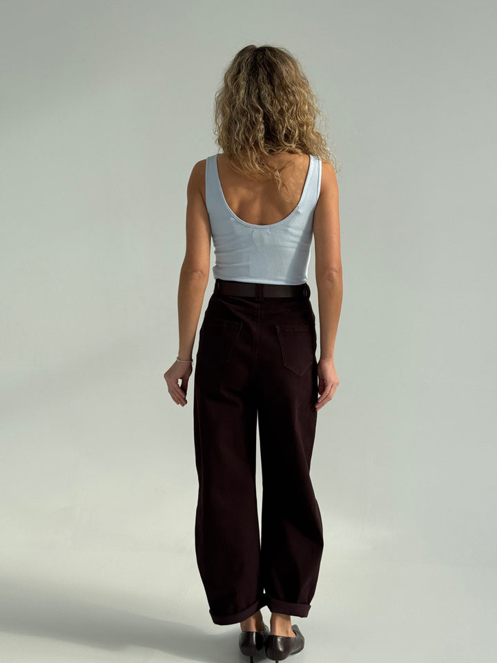 Slim fit viskozes tops