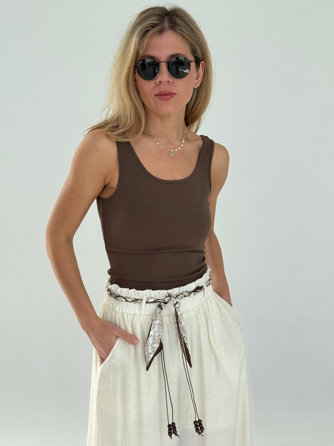 Slim fit viskozes tops