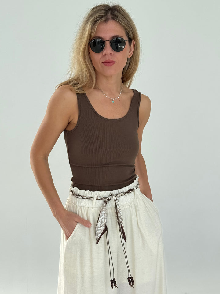 Slim fit viskozes tops