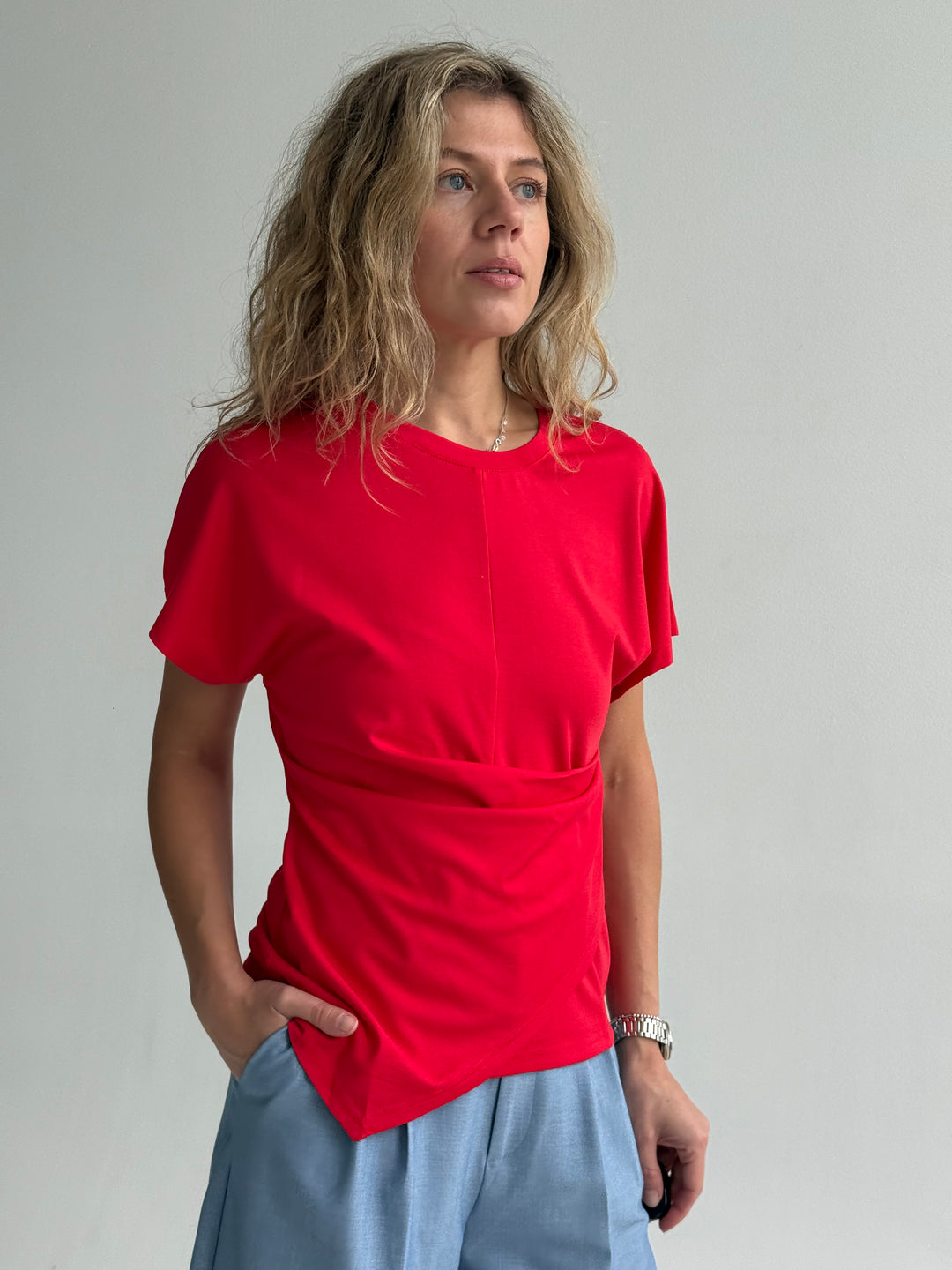 Viskozes oversize krokots T-krekls