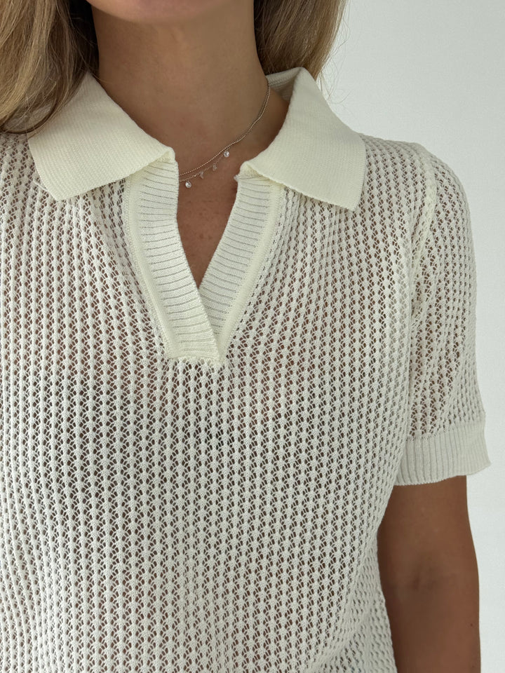 Adīts caurspīdīgs polo tops