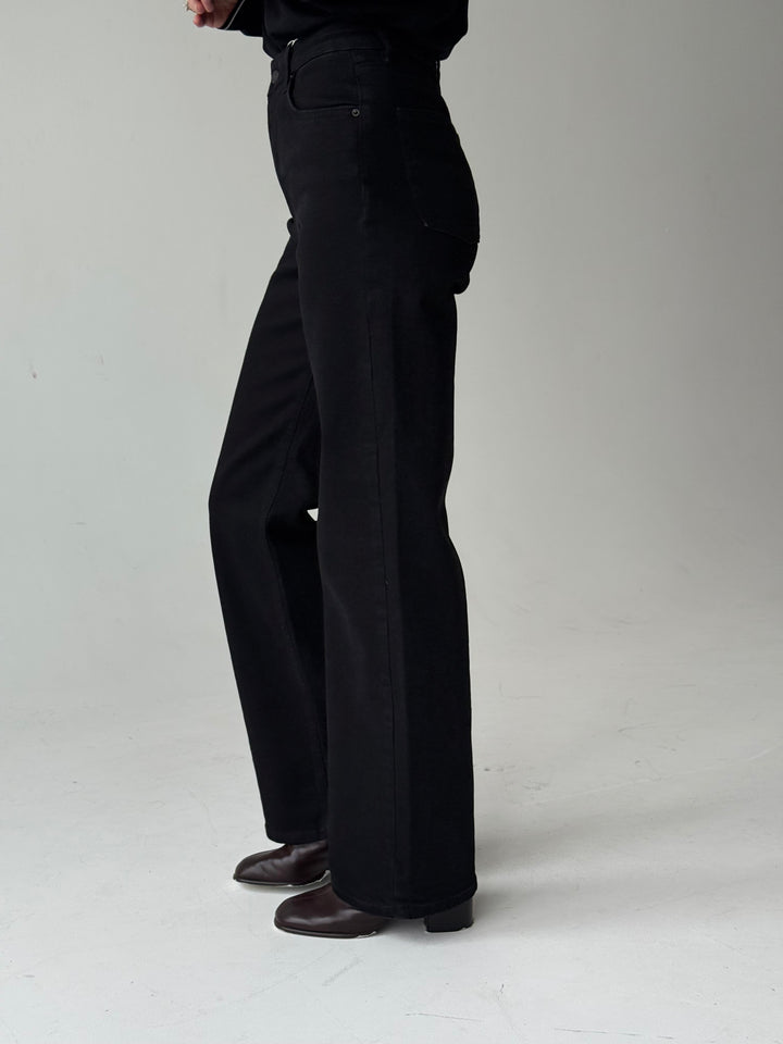 Taisnas džinsa bikses ar augstu jostasvietu #05