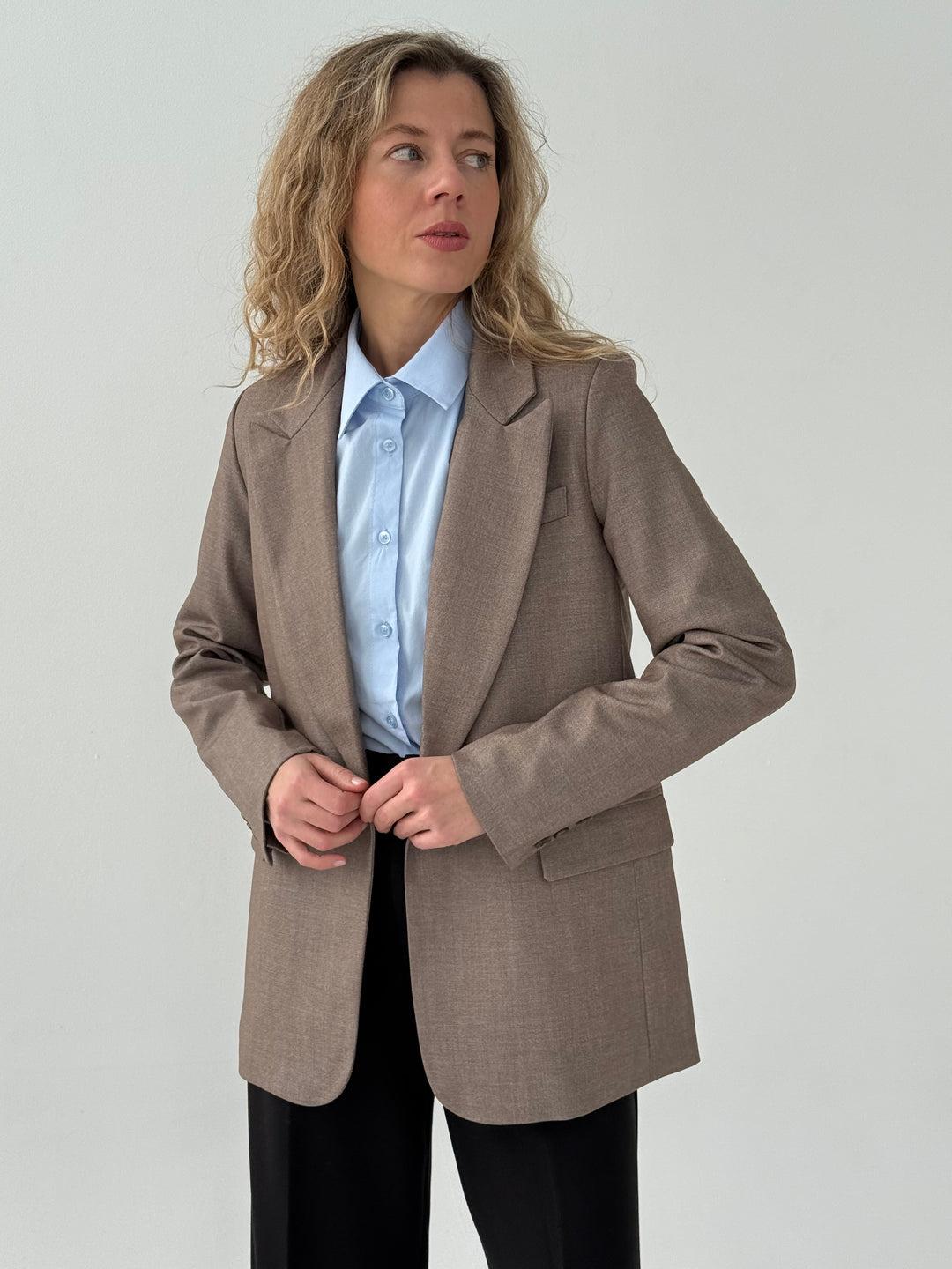 Klasiska viskozes žakete ar vienu pogu #01