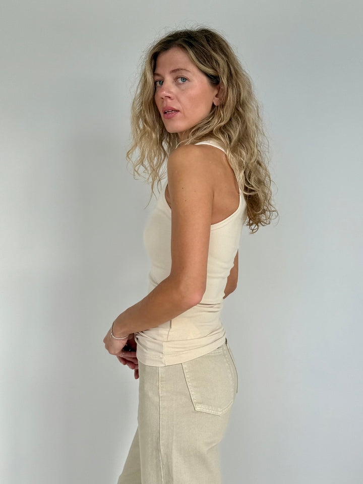 Slim fit kokvilnas tops