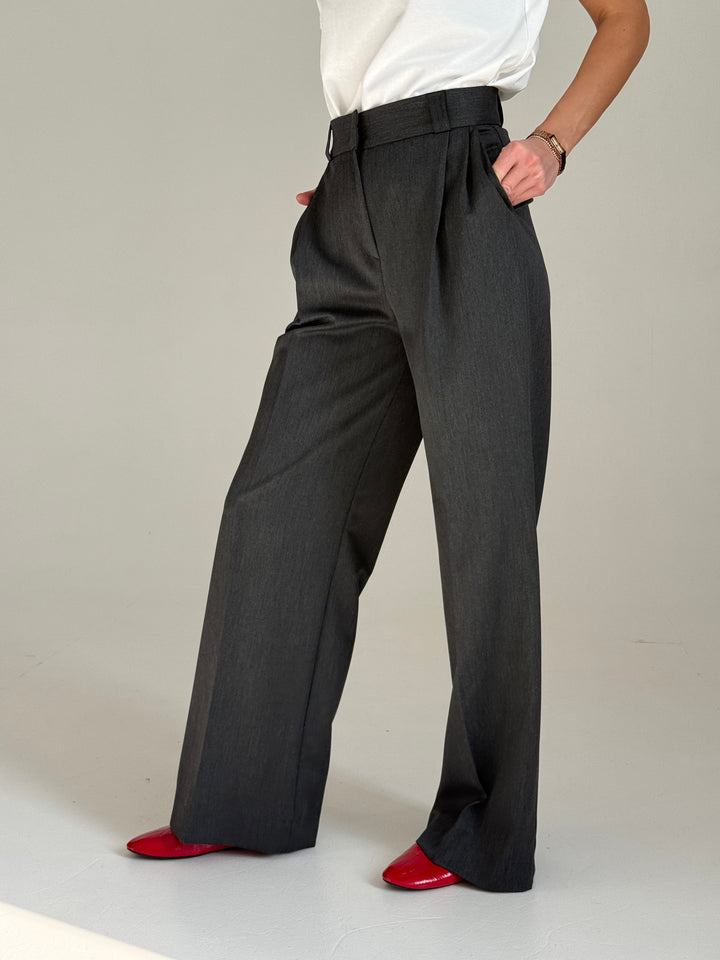 Viskozes wide leg platas bikses ar ielocēm