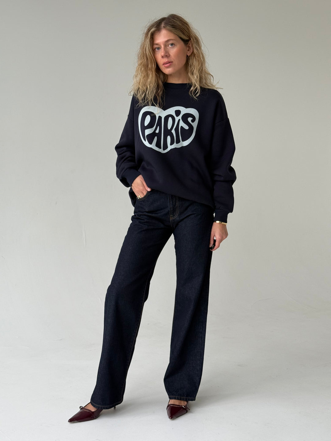 Taisnas džinsa bikses ar augstu jostasvietu #02