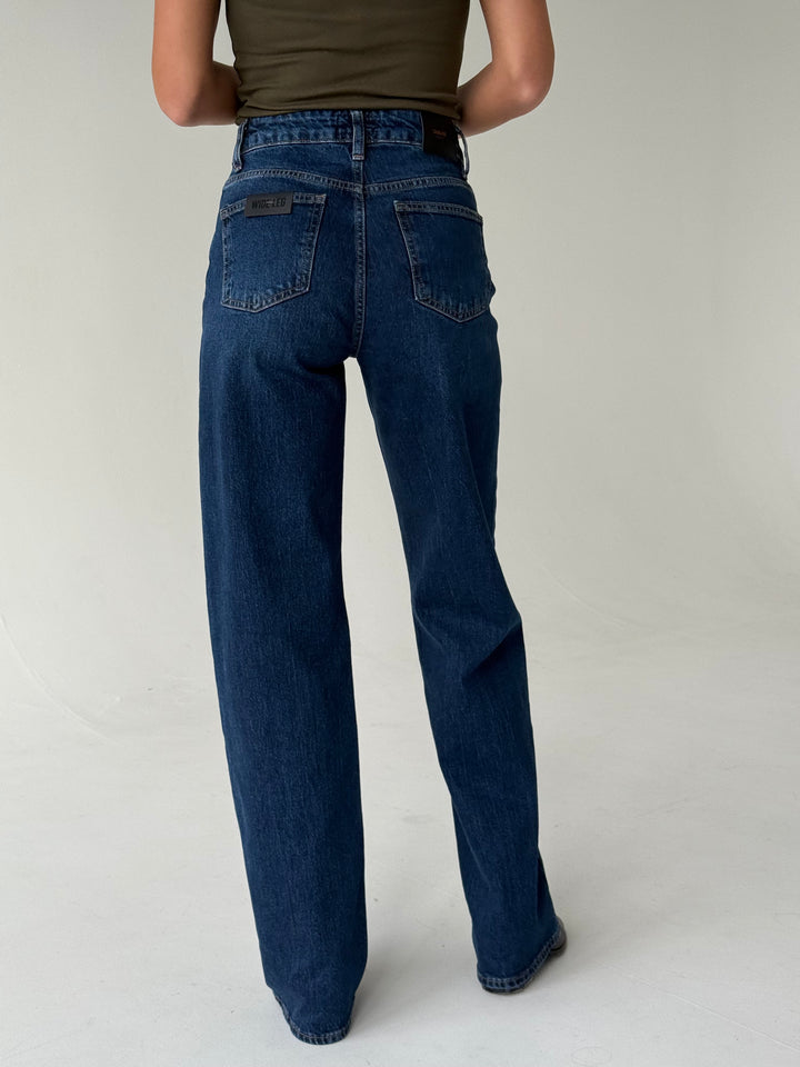 Wide leg platas džinsa bikses