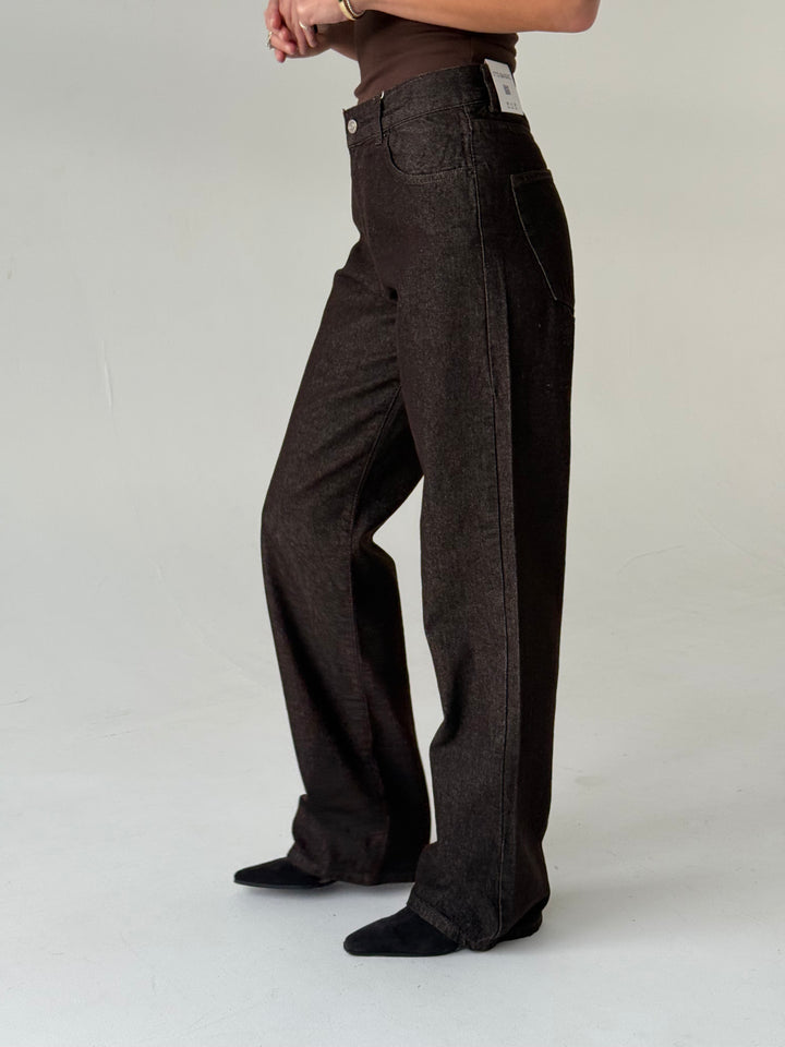 Taisnas džinsa bikses ar augstu jostasvietu #04