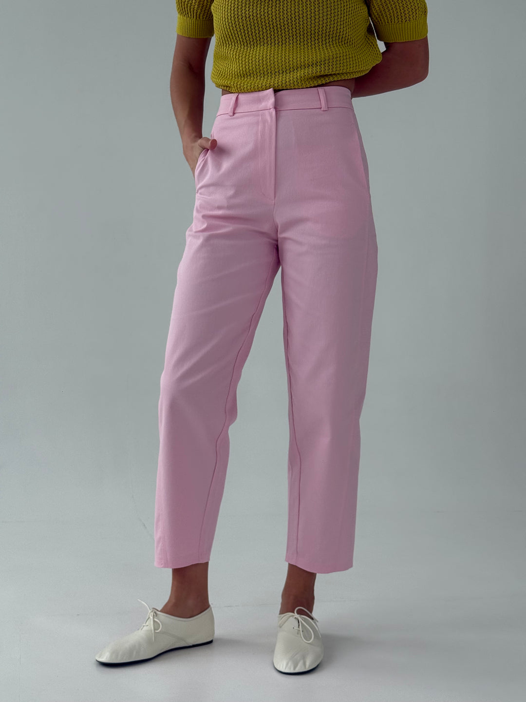 Saīsinātas mom fit kokvilnas bikses