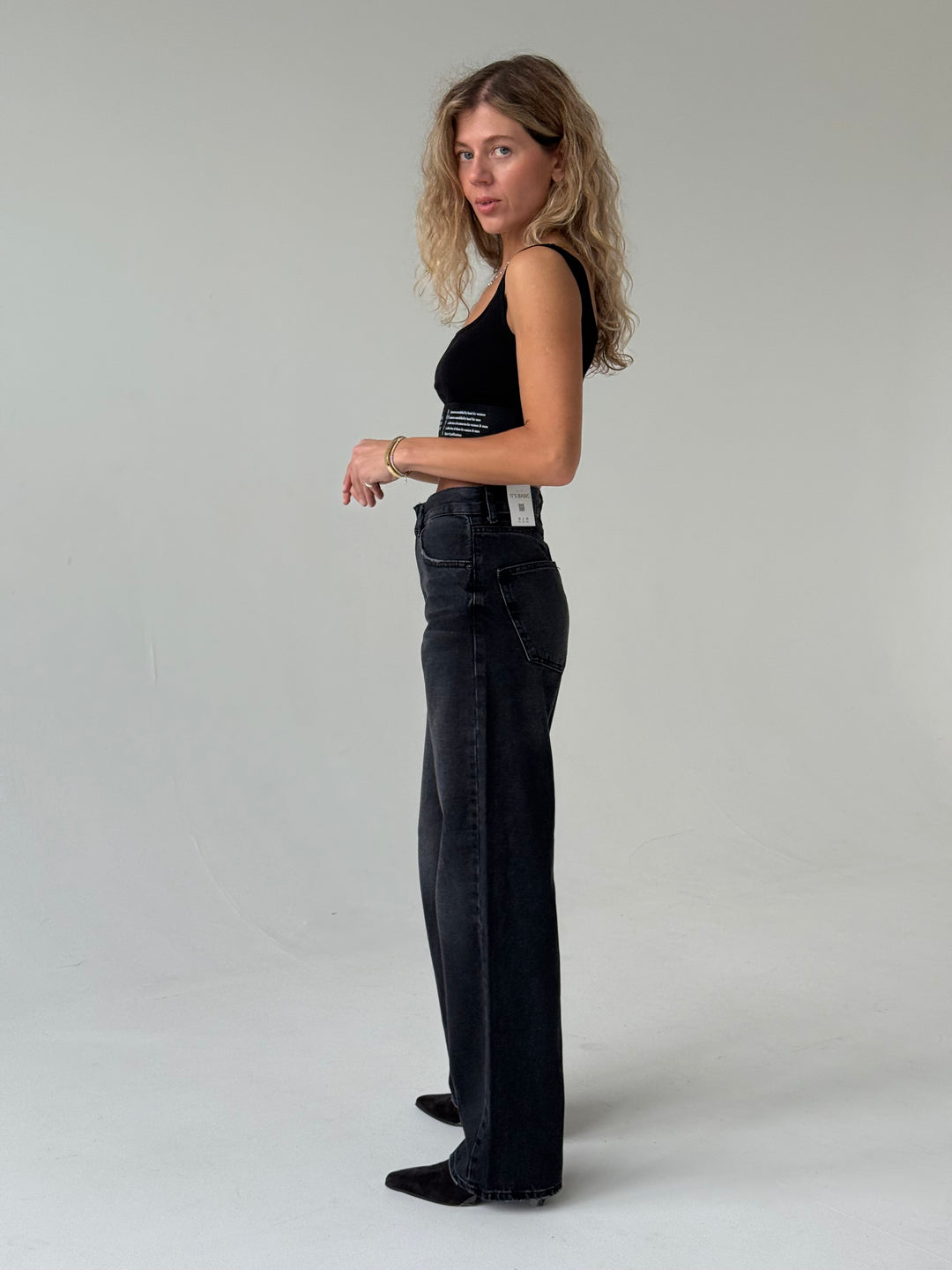 Taisnas džinsa bikses ar augstu jostasvietu #03