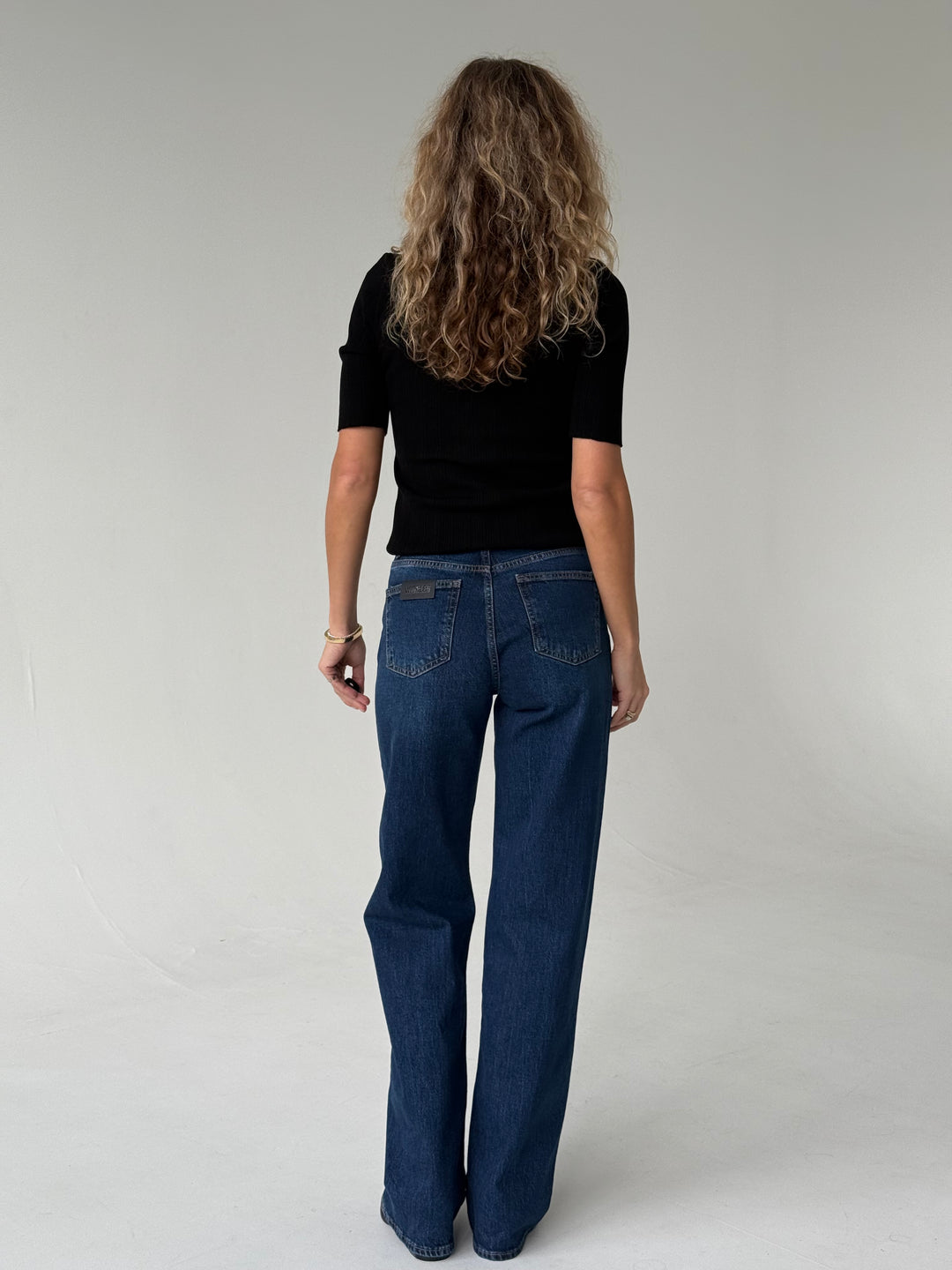 Wide leg platas džinsa bikses