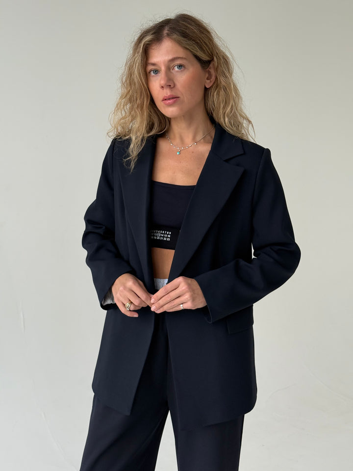 Oversize viskozes žakete ar divrindu pogājumu #02