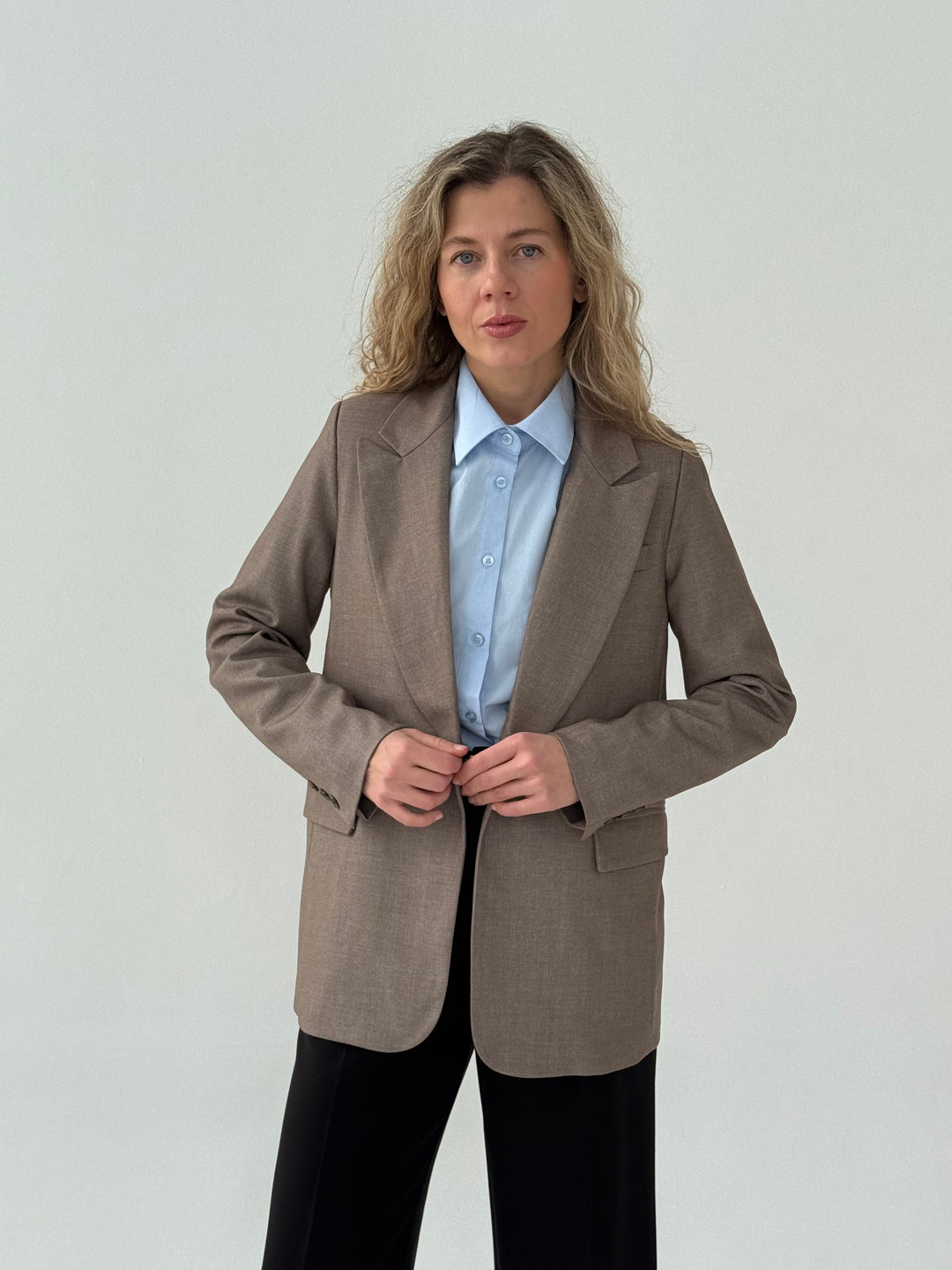 Klasiska viskozes žakete ar vienu pogu #01