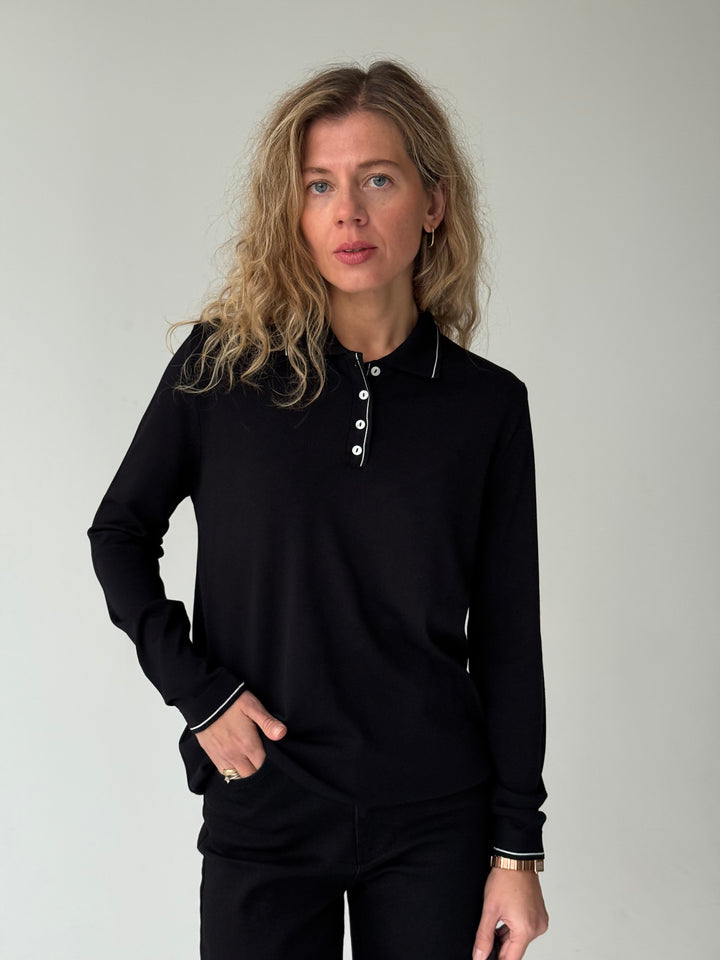 Trikotāžas polo plāns džemperis