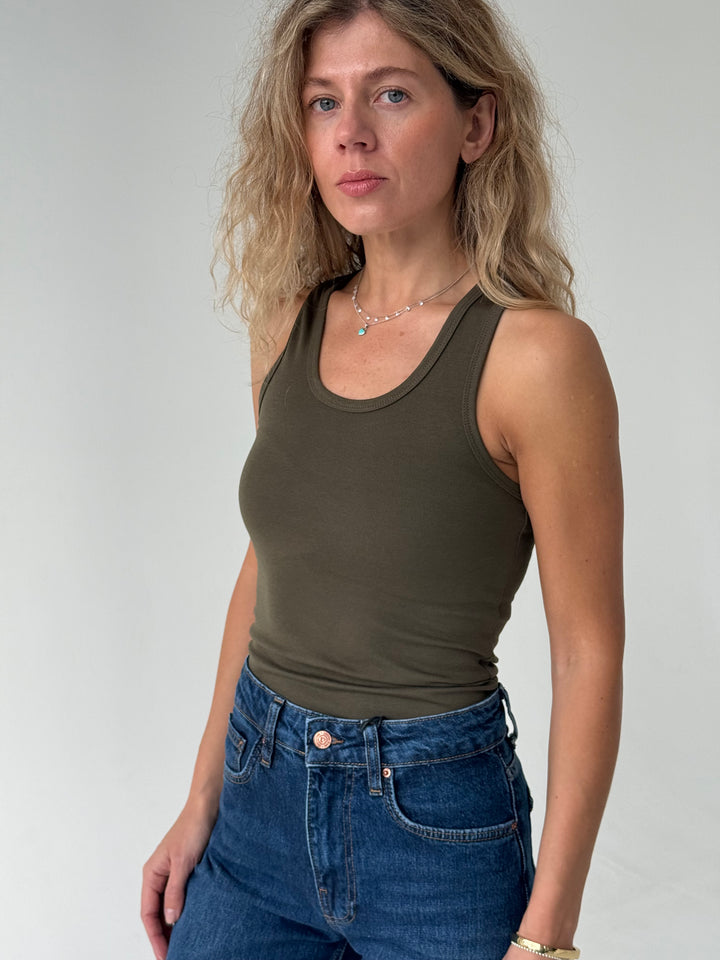 Slim fit kokvilnas tops