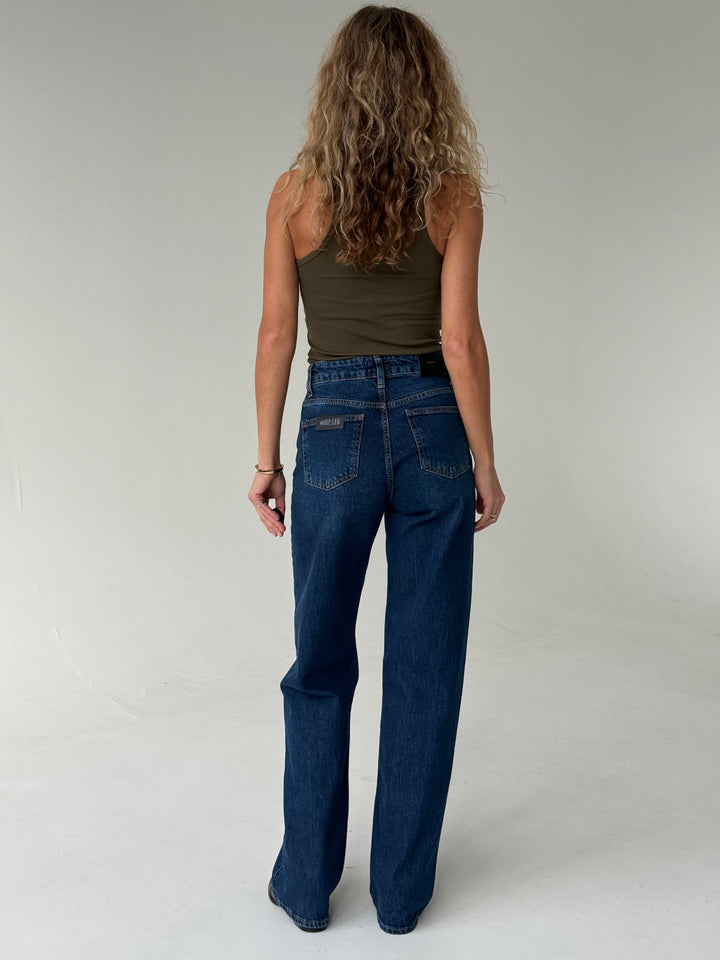 Wide leg platas džinsa bikses