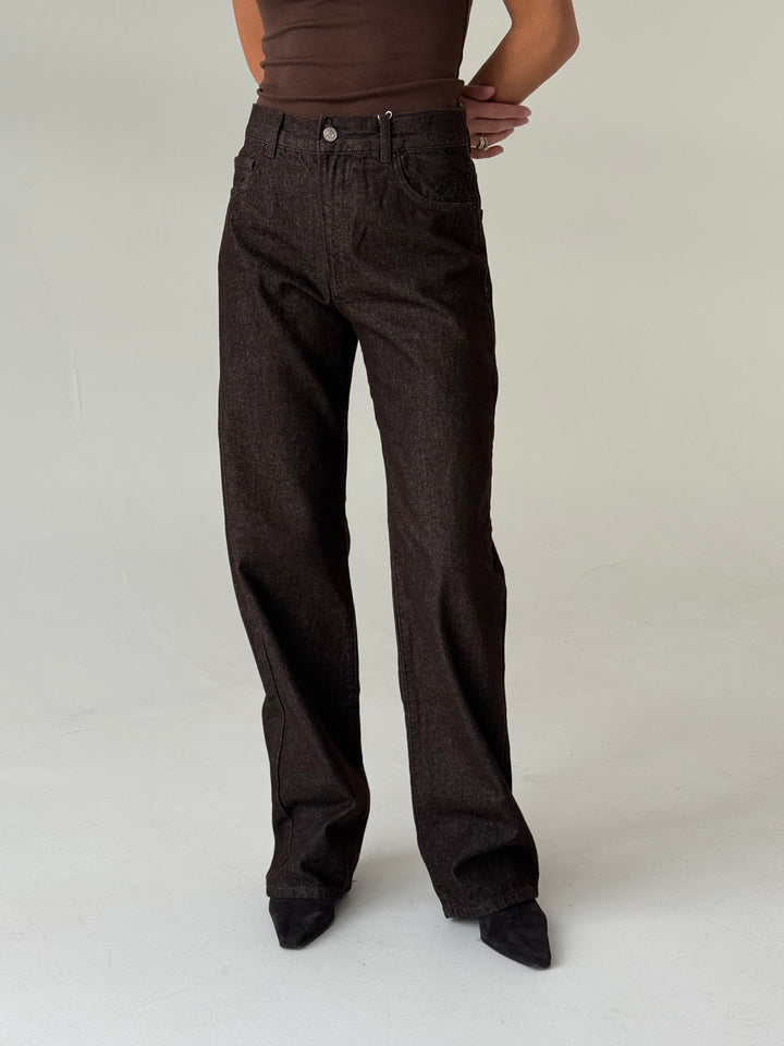 Taisnas džinsa bikses ar augstu jostasvietu #04