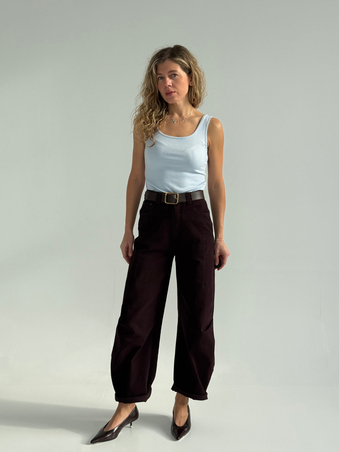 Slim fit viskozes tops