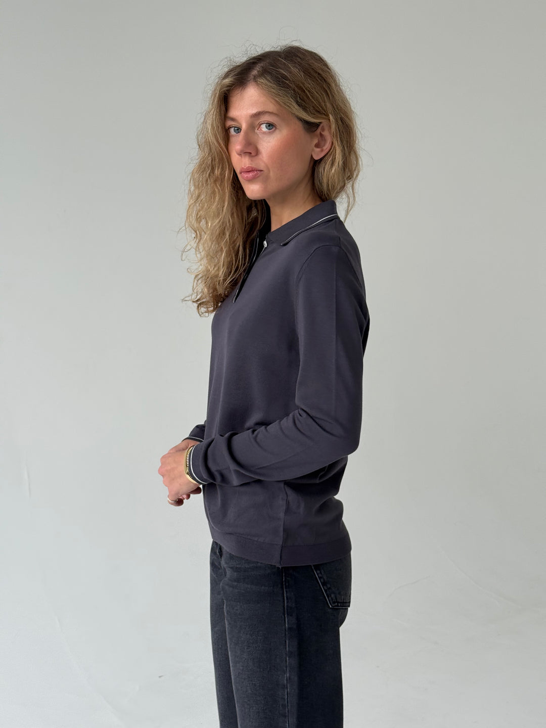 Trikotāžas polo plāns džemperis