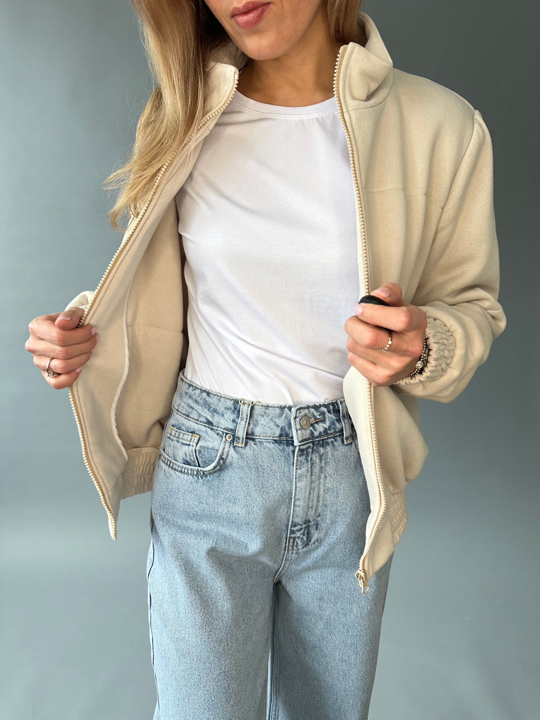 Cotton bomber-style jacket