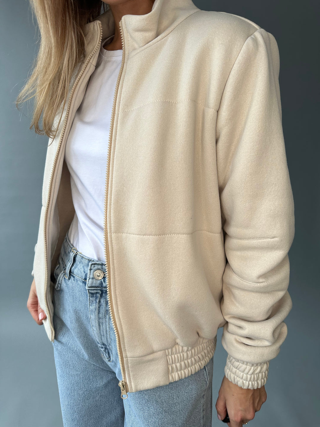 Cotton bomber-style jacket