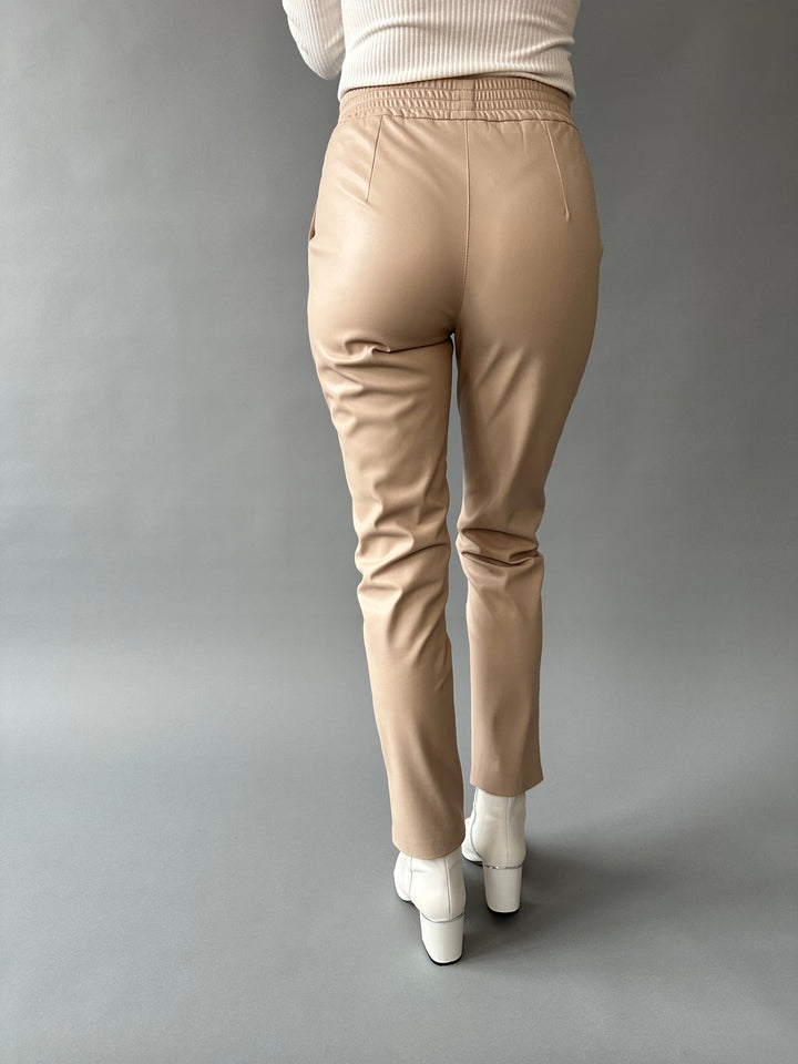  Casual faux leather pants