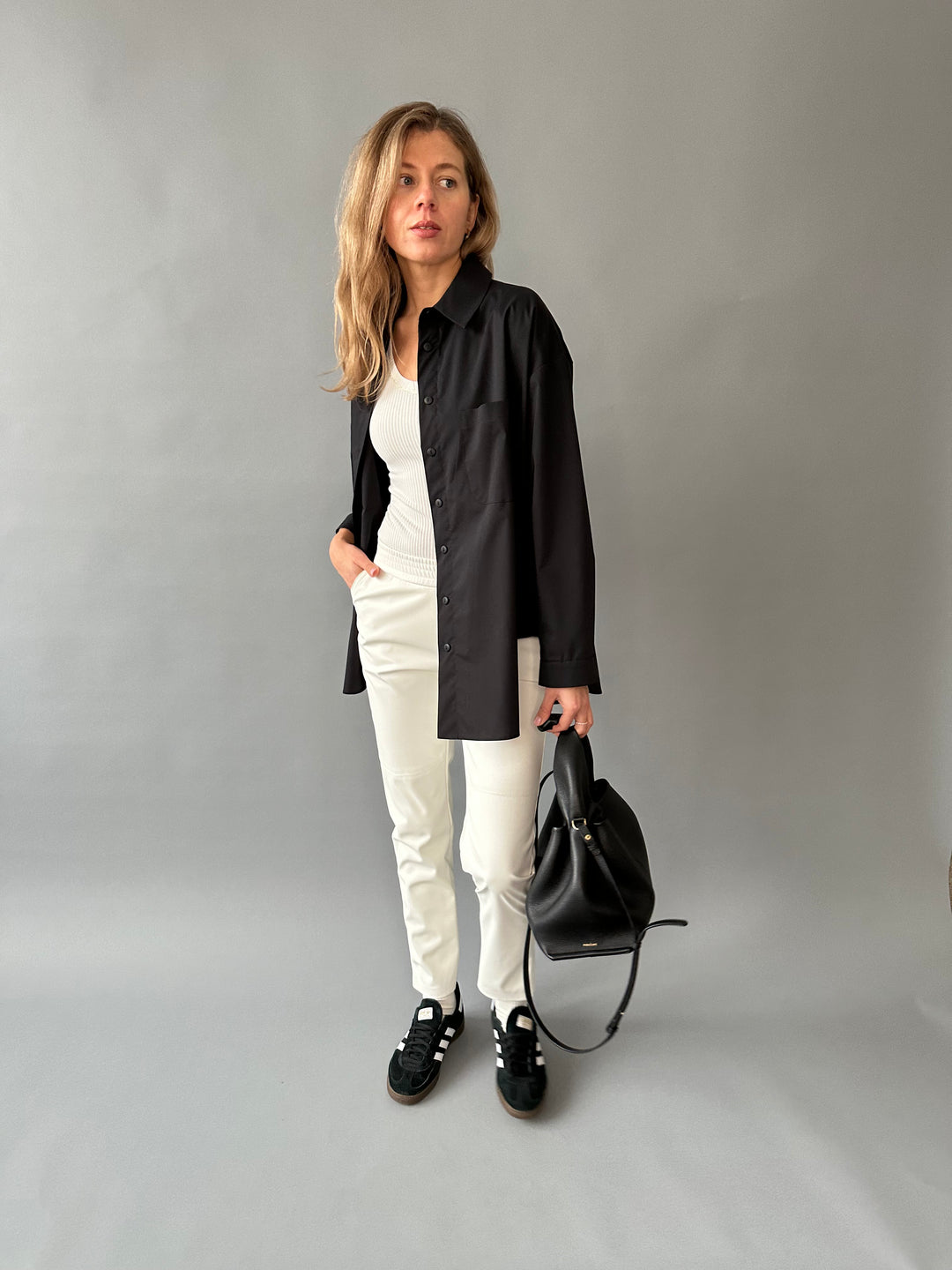  Casual faux leather pants