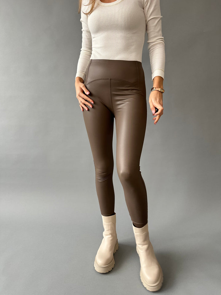 FAUX LEATHER LEGGINGS WITHOUT INSULATION