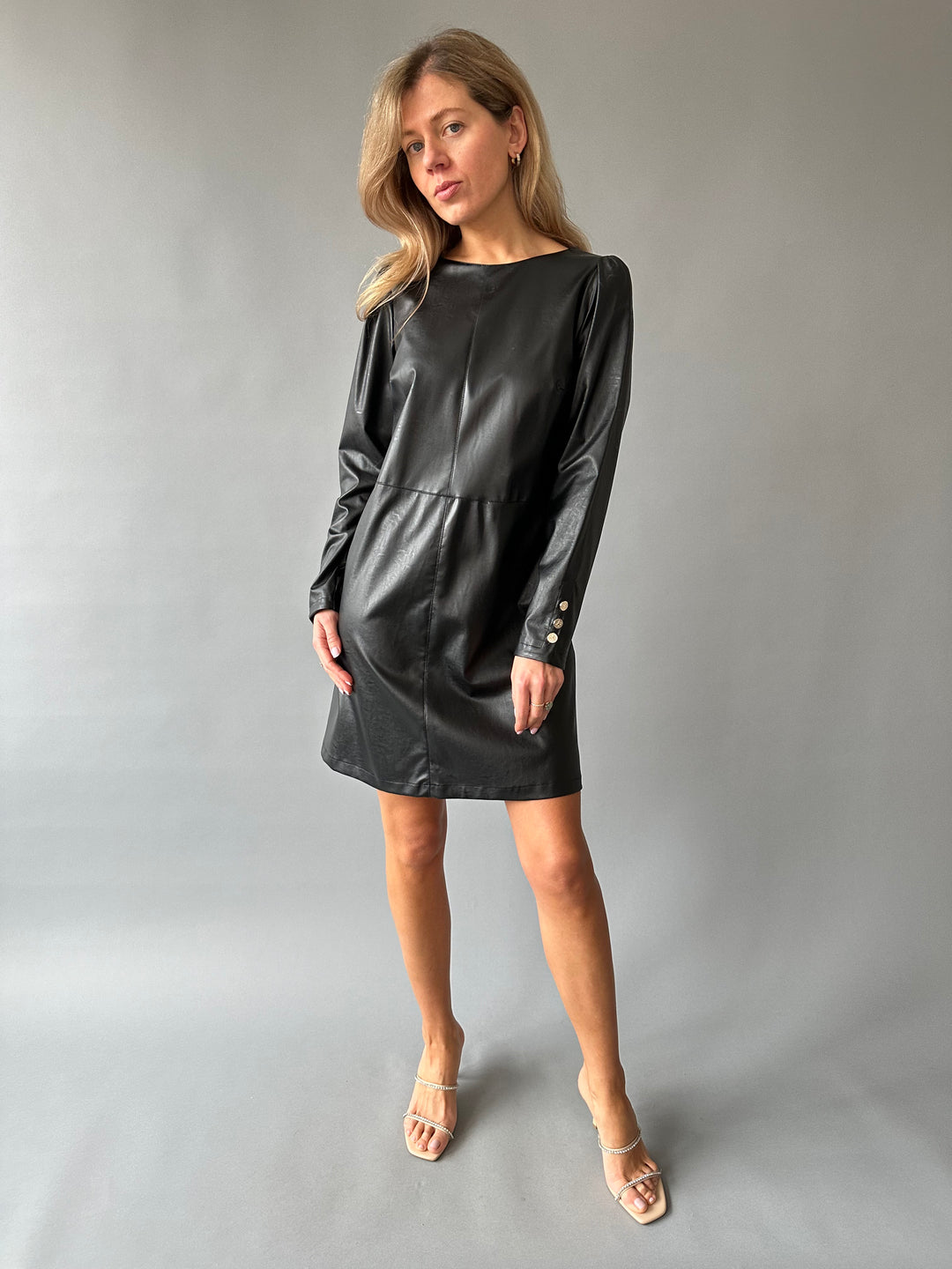 Faux leather dress