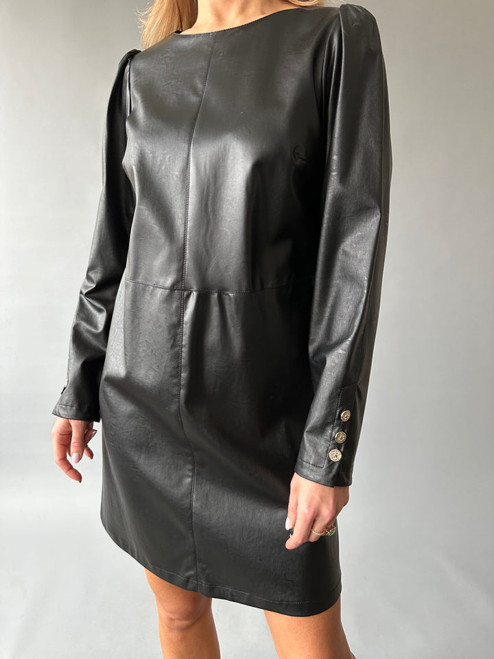 Faux leather dress