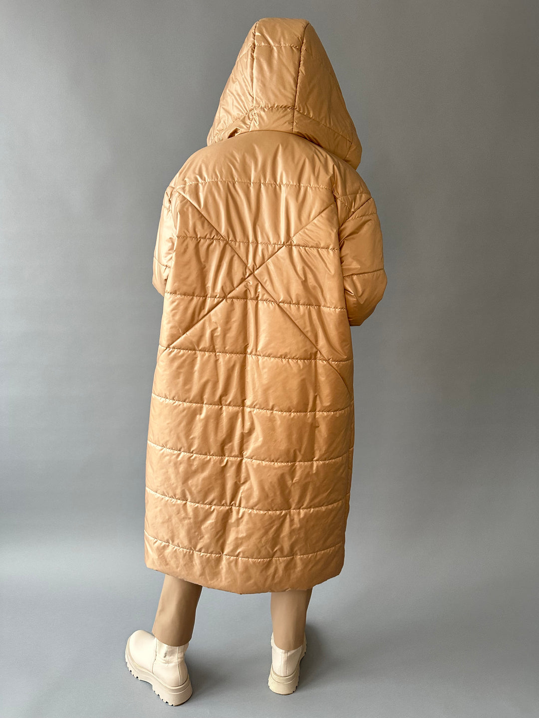 Long warm hooded overjacket