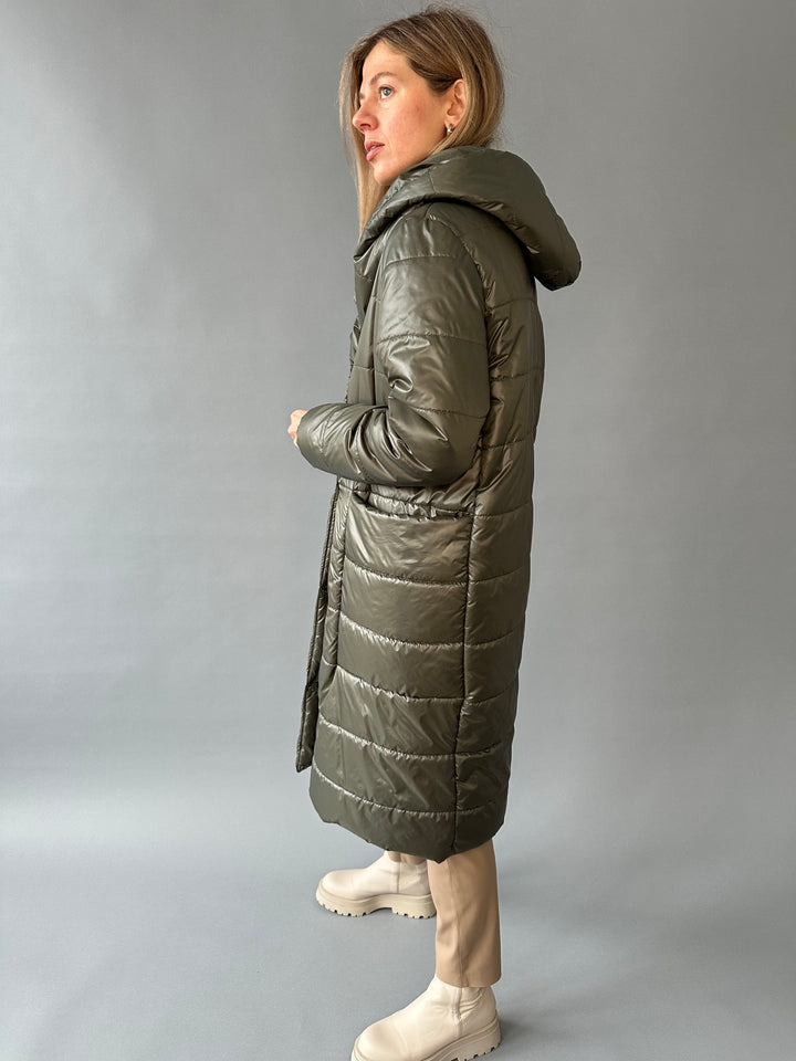 Warm quilted hooded overjacket