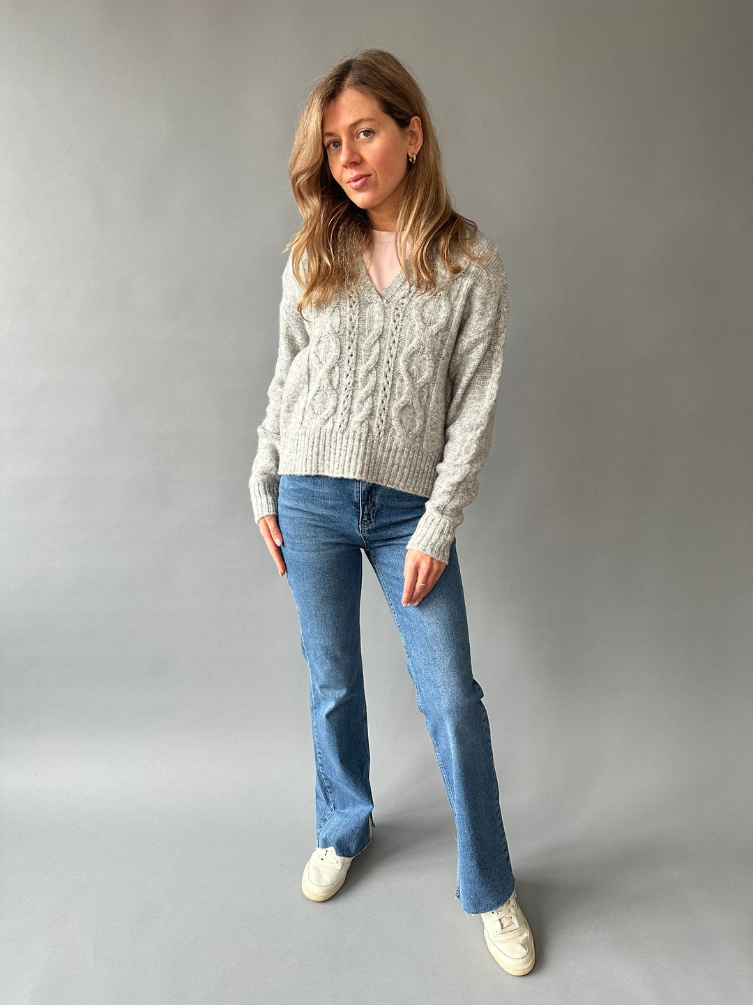 Flare jeans with side slits