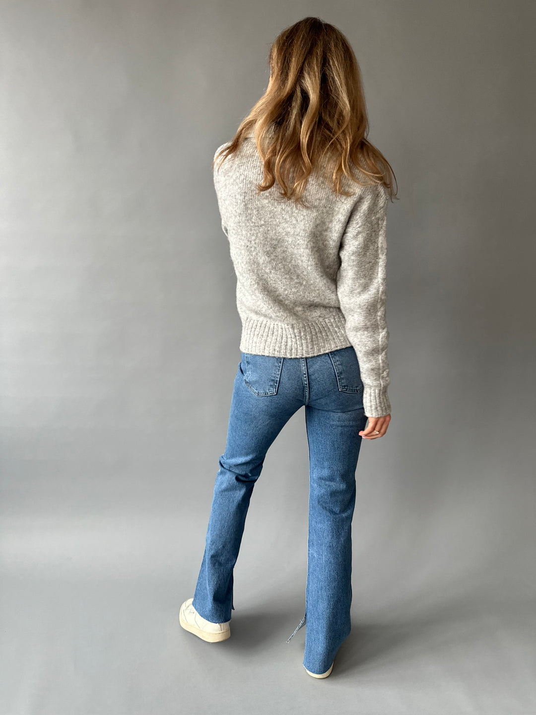 Flare jeans with side slits