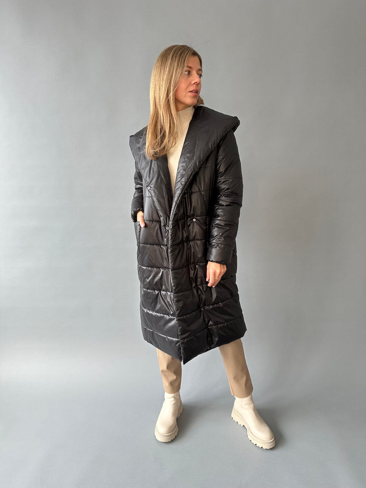 Warm quilted hooded overjacket